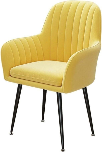 Eetkamerstoel - fauteuil met hoge rugleuning en stevige metalen poten, comfortabele eenpersoons sofa stoel voor keuken en eetkamer - QUORE