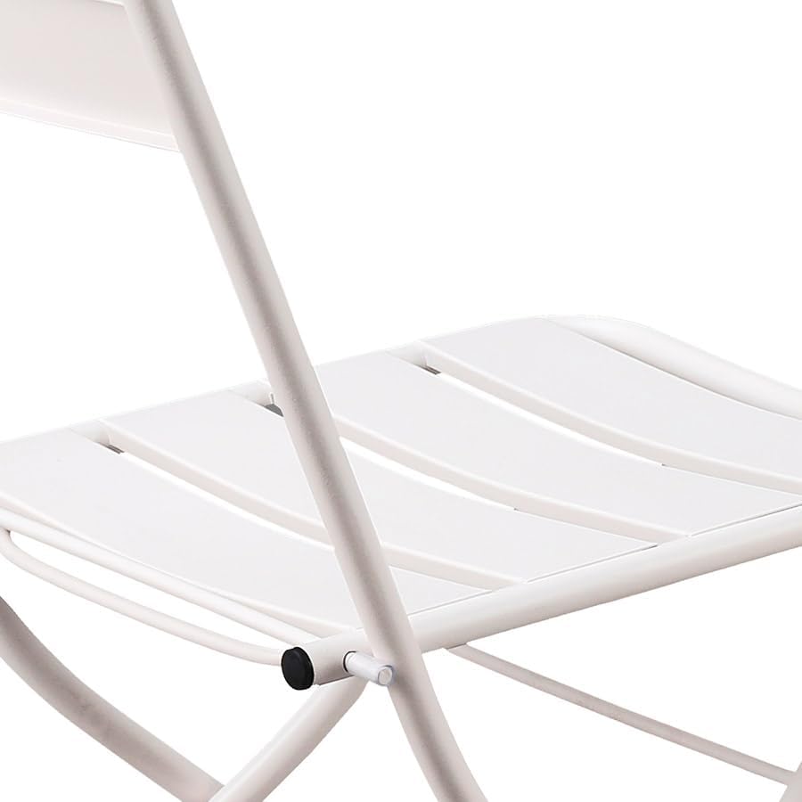 Estosa Tuintafelset + 2 stoelen van aluminium in verschillende kleuren, robuust en duurzaam, gemakkelijk inklapbaar, met rubberen voetjes (wit)