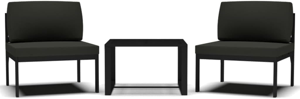 vidaXL 3-Piece Lounge Set with Cushions Aluminium Anthracite Colour Garden Sofa Set Lounge Sofa Garden Bench Set Garden Bench Garden Bench Sets - QUORE