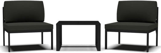 vidaXL 3-Piece Lounge Set with Cushions Aluminium Anthracite Colour Garden Sofa Set Lounge Sofa Garden Bench Set Garden Bench Garden Bench Sets - QUORE