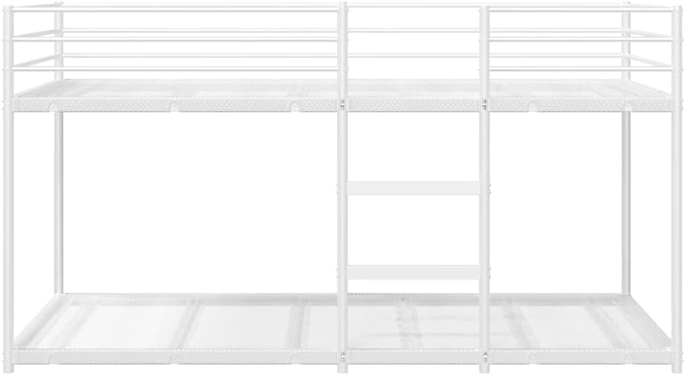 vidaXL Stapelbed zonder matras 90x190 cm staal wit, bedframe, bedbodem, slaapkamermeubilair, hoogslaper, stapelbedframe, laag stapelbedframe