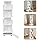Bookcase, 4 Levels, 16 Compartments, Rotatable, Freestanding, Book Holder with Universal Wheels for Storing a Large Number of Books, Magazines, Craft Decorations, CDs, Etc. (White) - QUORE