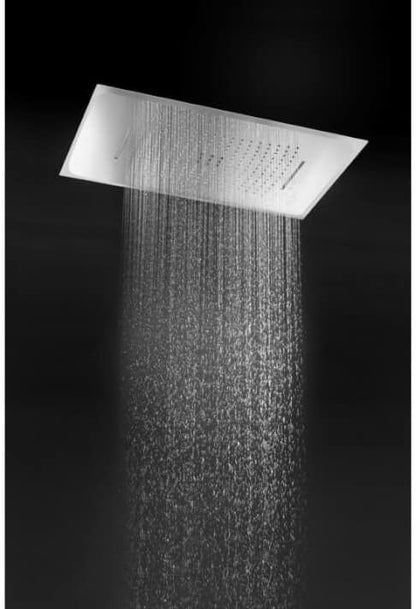Inbouwdouche – Doucheset – Douchekop – Plafonddouche – Thermostaatkraan – Extra Platte Rechthoekige Douchekop 48x59 cm – Massief Messing Met Chromen Afwerking