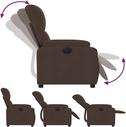Recliner Chair, Electric Brown, Microfibre Fabric, TV Chair with Reclining Function, Single Lounger, Relax Chair for Living Room, Bedroom