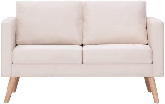 Gecheer Sofa bed, 2-Seater, Lounge Sofa with Back Cushion, Seat Cushion, Two Seater Sofa, Fabric Sofa, Living Room Sofa, Upholstered Sofa, Bed, Guest Bed, 116 x 70 x 73 cm (W x D x H) - QUORE