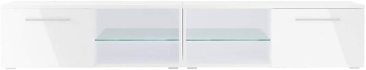 Selsey Tenus Double - TV Board/TV Lowboard/TV kast, wit, 200 x 40 x 34 cm