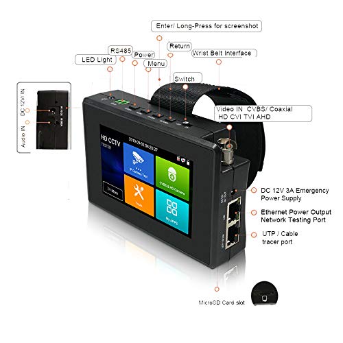 IPC Camera Tester Monitor CCTV IP Camera H.265 4K IP 8MP TVI CVI AHD Analoge 5-in-1 Pols CCTV Test Monitor WIFI