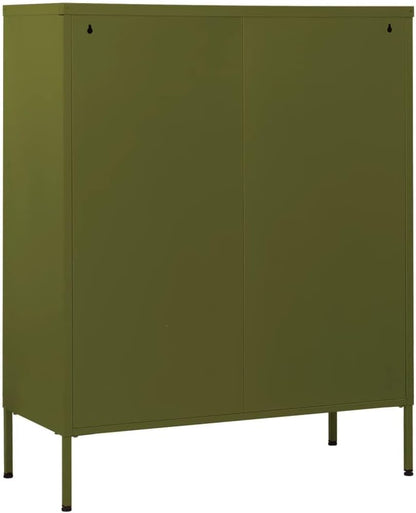 vidaXL Chest of drawers 80x35x101.6 cm steel olive green, chest of drawers, drawer cabinet, side cupboards, drawer cabinets, side cabinets, cupboards, cupboards, cupboards, cupboards