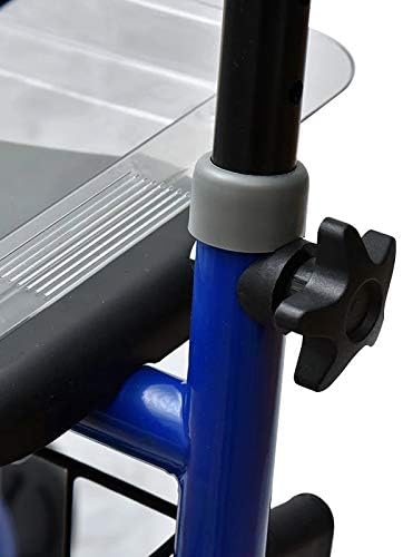 Rollator van staal, inklapbaar, blauw – rollator voor senioren met 4 wielen, zitting en remmen