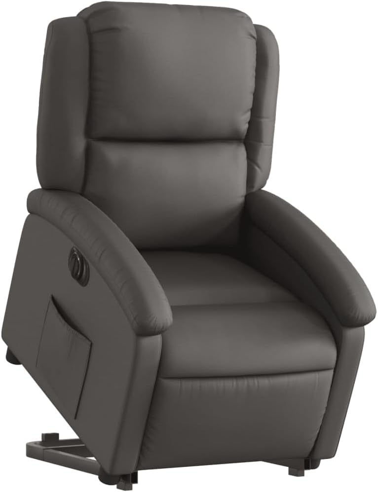 Relaxfauteuil Elektrisch – Sta-Op Stoel – TV Fauteuil – Elektrische Relaxstoel – Leren Relaxfauteuil – Stand-Up Aid – Echt Rundleer – 135 Graden Kantelfunctie