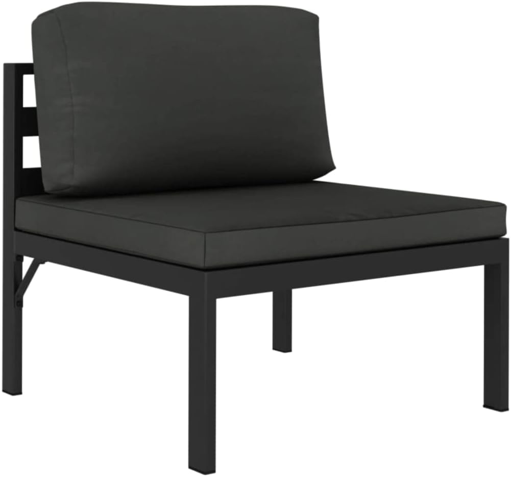 vidaXL 3-Piece Lounge Set with Cushions Aluminium Anthracite Colour Garden Sofa Set Lounge Sofa Garden Bench Set Garden Bench Garden Bench Sets - QUORE