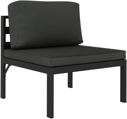 vidaXL 3-Piece Lounge Set with Cushions Aluminium Anthracite Colour Garden Sofa Set Lounge Sofa Garden Bench Set Garden Bench Garden Bench Sets - QUORE