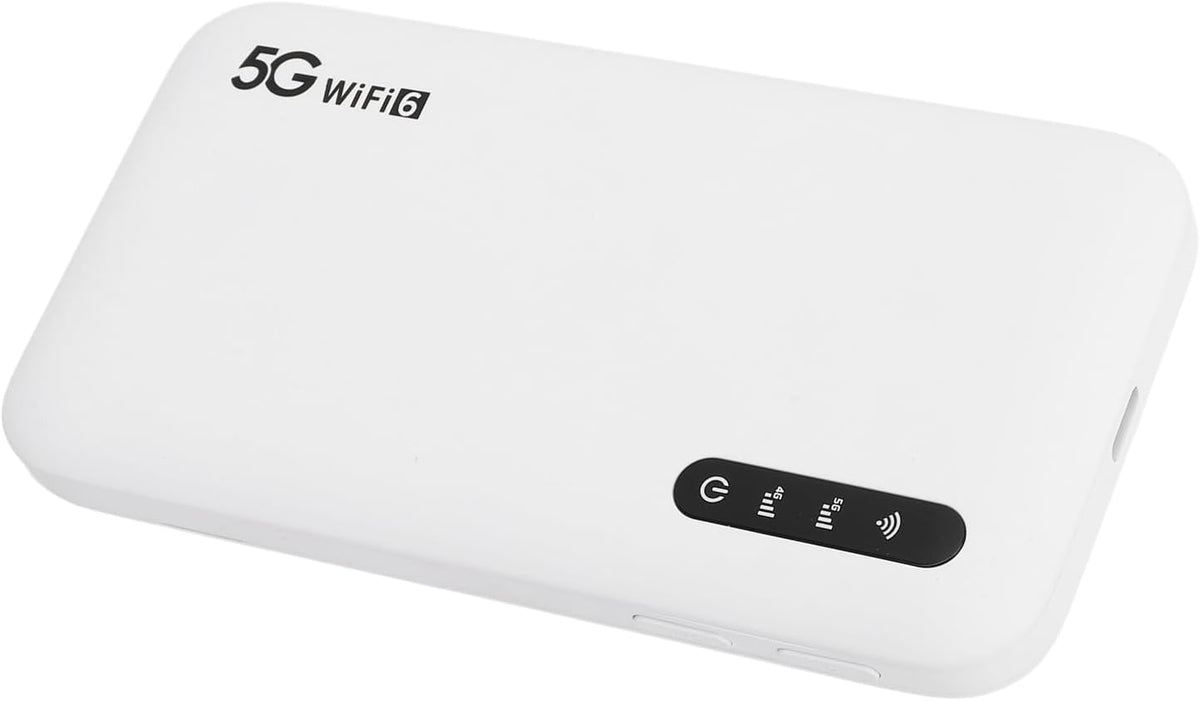 5G WiF 6 Mobiele Hotspot, Draagbare WiF-router met SIM-kaartsleuf, Draagbaar WiF-apparaat voor op Reis, 16 Aangesloten Apparaten, 5G Draadloze Modemrouter, 6100mAh Langdurige