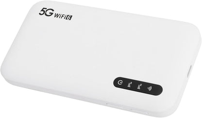 5G WiF 6 Mobiele Hotspot, Draagbare WiF-router met SIM-kaartsleuf, Draagbaar WiF-apparaat voor op Reis, 16 Aangesloten Apparaten, 5G Draadloze Modemrouter, 6100mAh Langdurige
