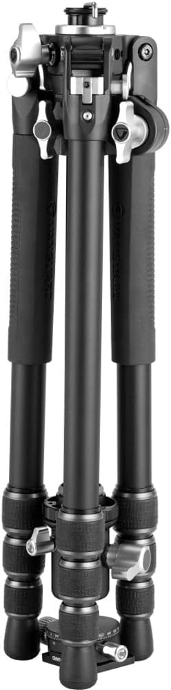 Aluminium Reisstatief – Driepootstatief – Macrostatief – Monopod – Fotostatief – Omkeerbare Middenzuil – Verwisselbare Spike-Voeten