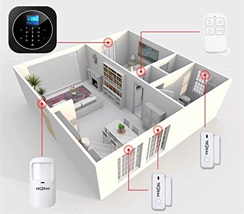 TECPEAK Draadloos alarmsysteem voor thuis, wifi/GSM-alarmset met sirenebeveiliging biedt een zeer effectieve manier om je huis en kantoor te beschermen (A1-N)