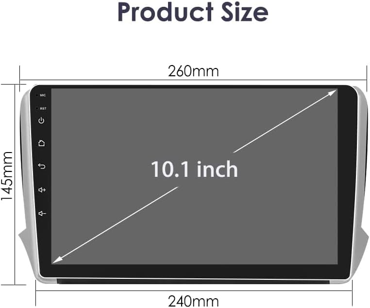 10 Inch Android 13 Autoradio – Multimedia Systeem – Touchscreen Stereo – Navigatie Radio – Draadloze CarPlay Android Auto – 8-Core Processor – 4G+32G Geheugen