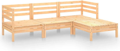 Lounge tuinmeubelen set balkon meubels set tuinlounge set 4-dlg. Tuin Loungeset massief grenen - QUORE