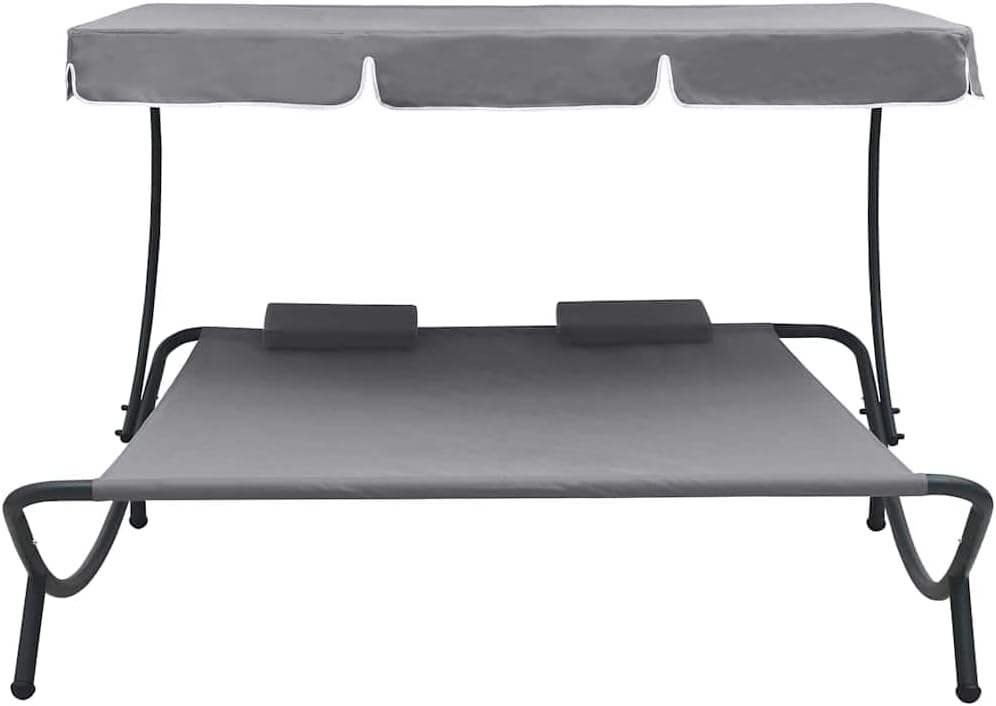 Zonnebed – Ligbed Voor Buiten – Relaxstoel – Strandligstoel – Tuinligbed – Met Luifel En Kussens – Weerbestendig Oxford Polyester – Ruim 200x180 cm