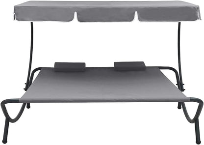 Zonnebed – Ligbed Voor Buiten – Relaxstoel – Strandligstoel – Tuinligbed – Met Luifel En Kussens – Weerbestendig Oxford Polyester – Ruim 200x180 cm