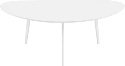 PHOENANCEE Lage Ovale Salontafel, Mid Century Moderne Salontafels voor Woonkamer, Massief Houten Mango Tafelblad en Eiken Houten Tafelpoten, 120 cm, W it