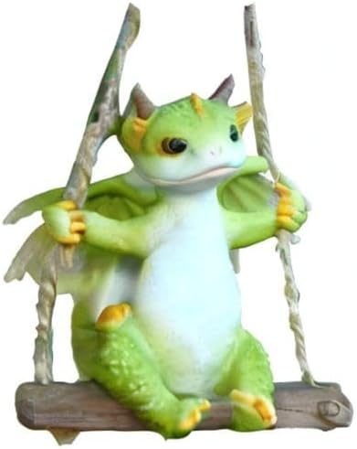 Miniatuur Fairy Garden Drakenfiguren- Swing Draken Standbeeld