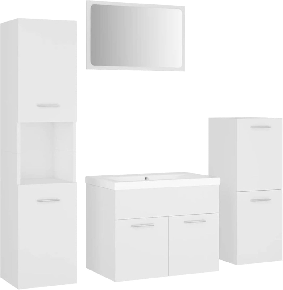 LAPOOH Bathroom Furniture Set White Engineered Wood,Bathroom Furniture,Bathroom Furniture Set-3071090 - QUORE