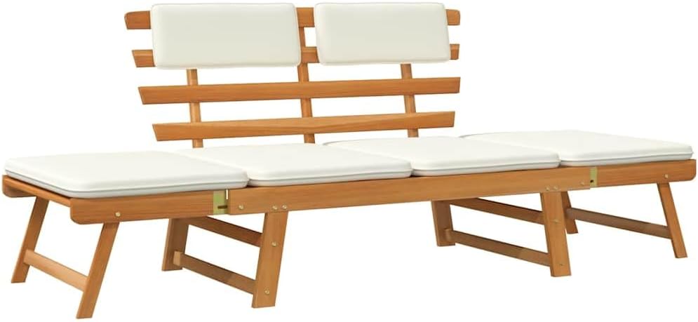 vidaXL Solid Acacia Wood Sunbed/Garden Bench Garden Furniture Sun Lounger Sun Bed Sofa