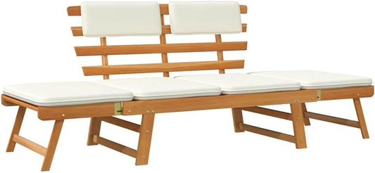 vidaXL Solid Acacia Wood Sunbed/Garden Bench Garden Furniture Sun Lounger Sun Bed Sofa