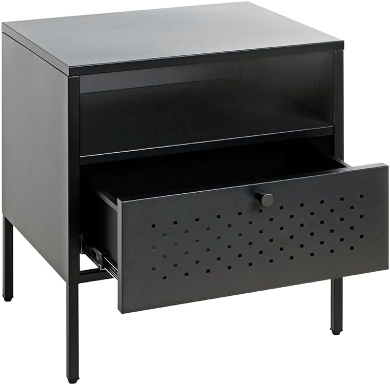 HAKU Console zwart, metaal - Maat: B 45 cm x H 50 cm x D 35 cm, Stijl: Modern
