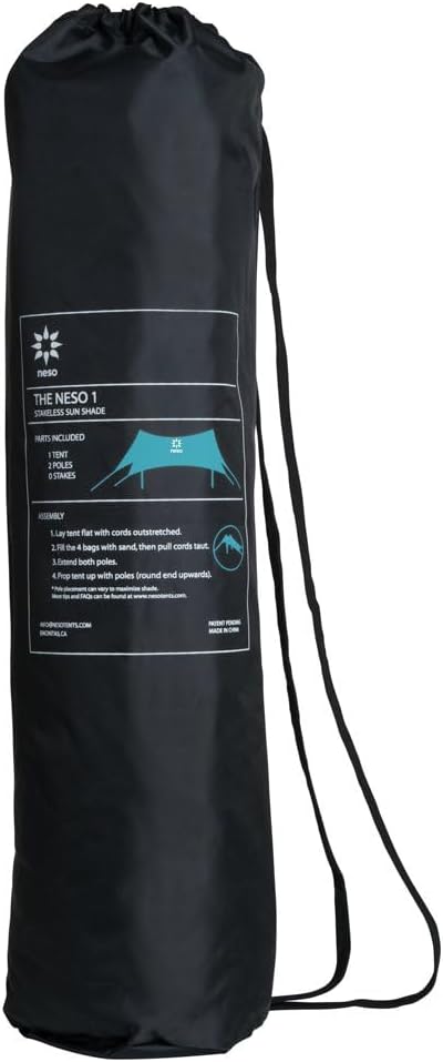 Neso Tents Beach Tent with Sand Anchor Portable Awning Sunshade - 2.1m x 2.1m - Patented Reinforced Corners (Wintertaling)