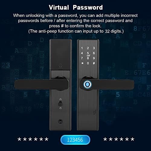 Smart Door Lock Smart Keyless Lock, WiFi Vingerafdruk en Touchscreen Deurslot Yale Voordeur Vingerafdrukslot Biometrisch