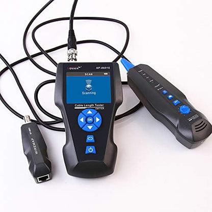 KALEA- ∙QUE netwerktester RJ45 RJ11 USB BNC voor lengte layout detectie PoE Ping. Opslag en export van de tests mogelijk. Lithium-batterijen. TDR-technologie.