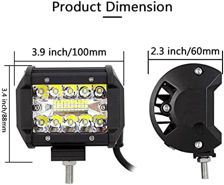SKYWORLD 107 cm 540W gebogen led-lichtbalk, 2 stuks 4 inch 60W led-werklamp met 1 stuks 12V kabelboomset, rijverlichting mistlamp waterdicht led light bar voor auto off-road trekkers suv 4x4