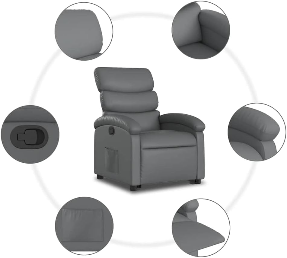vidaXL Stand Up Chair Faux Leather Grey, Stand Up Chair, Stand Up Chair, Stand Up Chair, Stand Up Chair, Senior Chair, Stand Up Chair, Stand Up Chair, Stand Up Chair