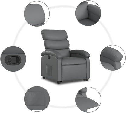 vidaXL Stand Up Chair Faux Leather Grey, Stand Up Chair, Stand Up Chair, Stand Up Chair, Stand Up Chair, Senior Chair, Stand Up Chair, Stand Up Chair, Stand Up Chair