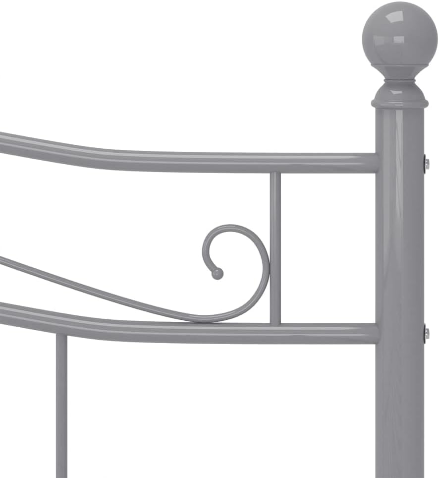 vidaXL Bedframe metaal grijs 160x200 cm, tweepersoonsbed, bed, bedombouw, tweepersoonsbedden, bedden, bedombouwen, frame, frames, slaapmeubel