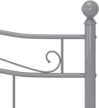 vidaXL Bedframe metaal grijs 160x200 cm, tweepersoonsbed, bed, bedombouw, tweepersoonsbedden, bedden, bedombouwen, frame, frames, slaapmeubel