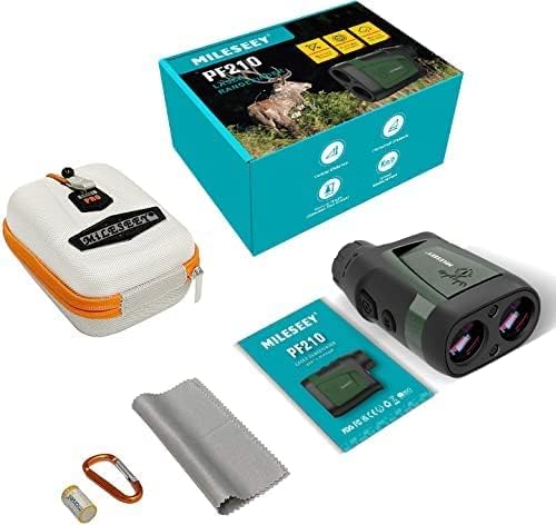 MiLESEEY Laser Range Finder Hunting 900Yards Angle Compensation and Horizontal Distance Scan Mode Speed Accurate 6X Magnification Archery Rangefinder Rain Mode in rain and fog Hardcase