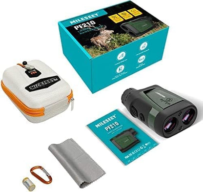 MiLESEEY Laser Range Finder Hunting 900Yards Angle Compensation and Horizontal Distance Scan Mode Speed Accurate 6X Magnification Archery Rangefinder Rain Mode in rain and fog Hardcase