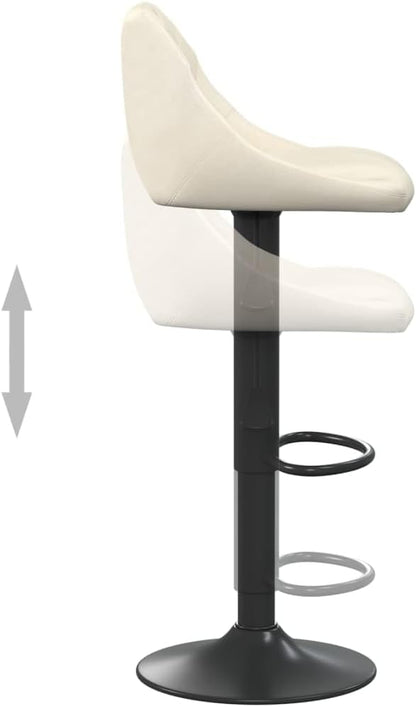 vidaXL Barkrukken 2 st fluweel crèmekleurig