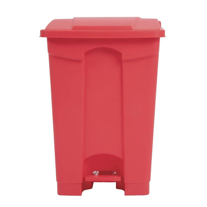Jantex Kitchen Pedal Lid Bin Red 45ltr Waste Polypropylene Catering Equipment - QUORE