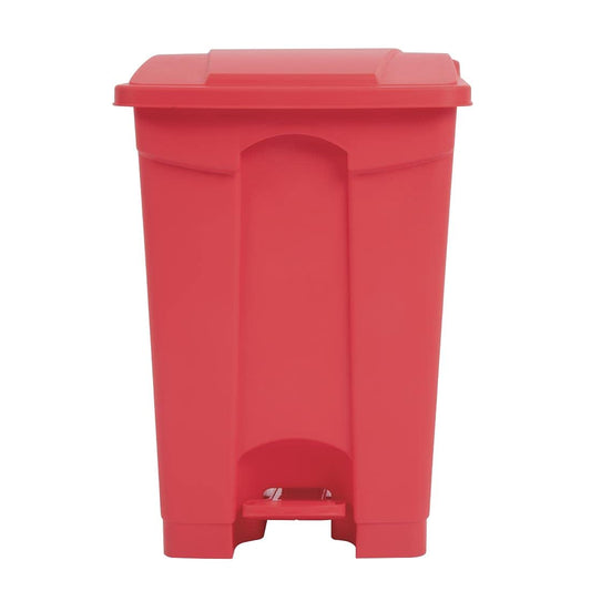 Jantex Kitchen Pedal Lid Bin Red 45ltr Waste Polypropylene Catering Equipment - QUORE