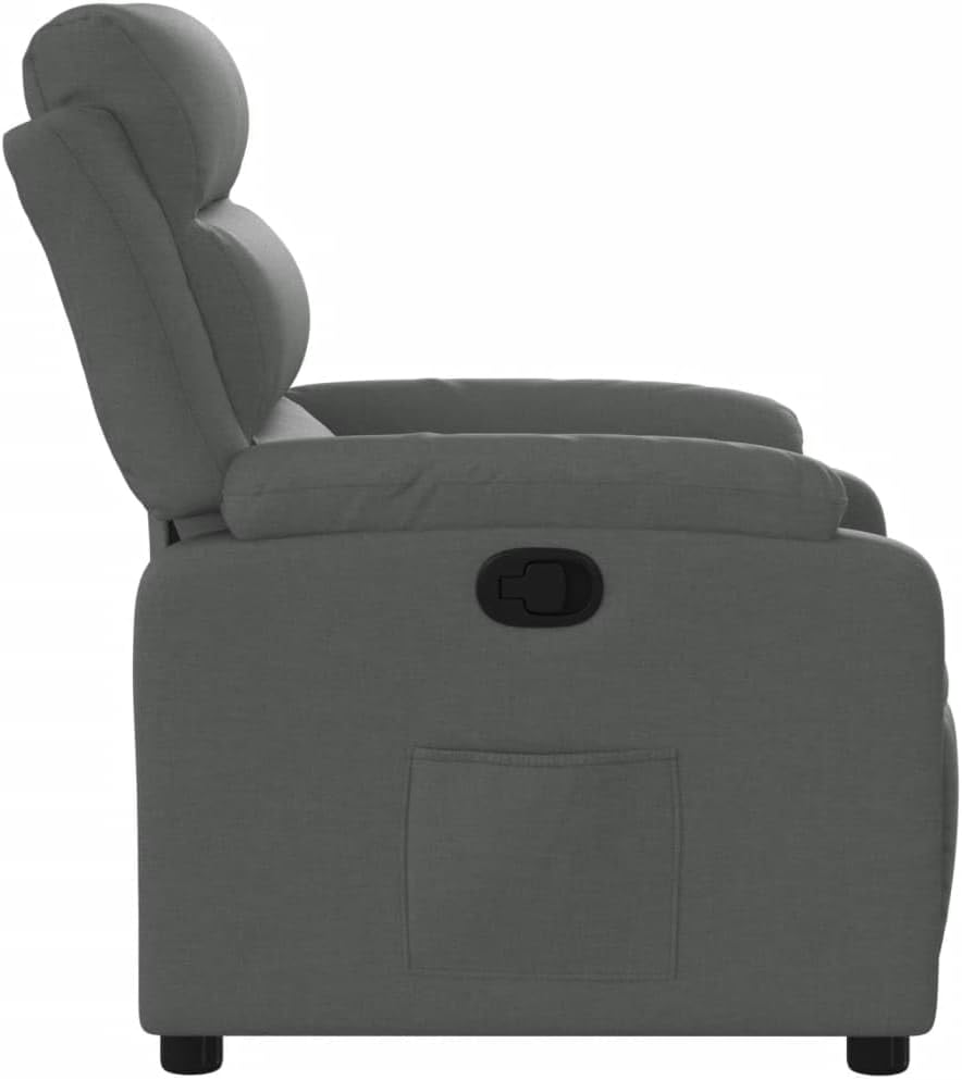 Model 373463 Rugleuning van donkergrijze stof, woonkamerstoel, fauteuil, relaxstoel, slaapkamerstoel - QUORE