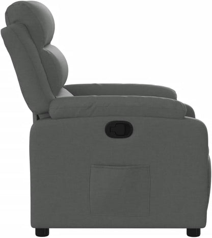 Model 373463 Rugleuning van donkergrijze stof, woonkamerstoel, fauteuil, relaxstoel, slaapkamerstoel - QUORE