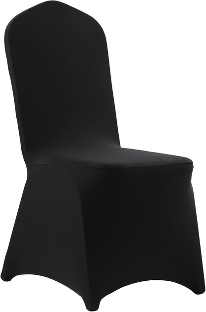 Stoelhoezen – Stoelhoes – Stoelbekleding – Beschermhoes – Stoelcover – Elastisch & Rekbaar – Set Van 150 Stuks – Zwart – Geschikt Voor Stoelen Tot 51x45x95 Cm – Machinewasbaar