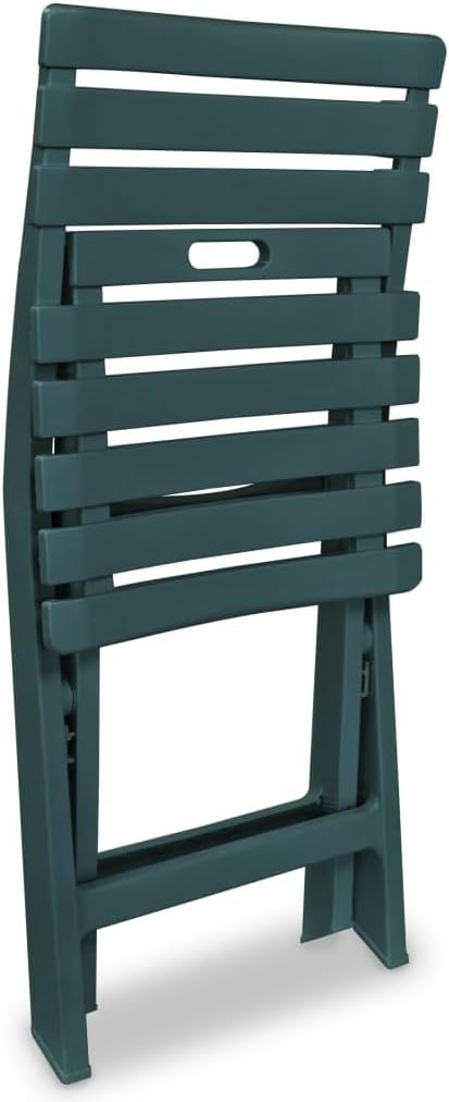 3-Piece Bistro Set Foldable Plastic Green Garden Furniture Set Bistro Set with Chairs and Table Balcony Furniture Set Outdoor Furniture Set for Patio, Garden, Balcony - QUORE