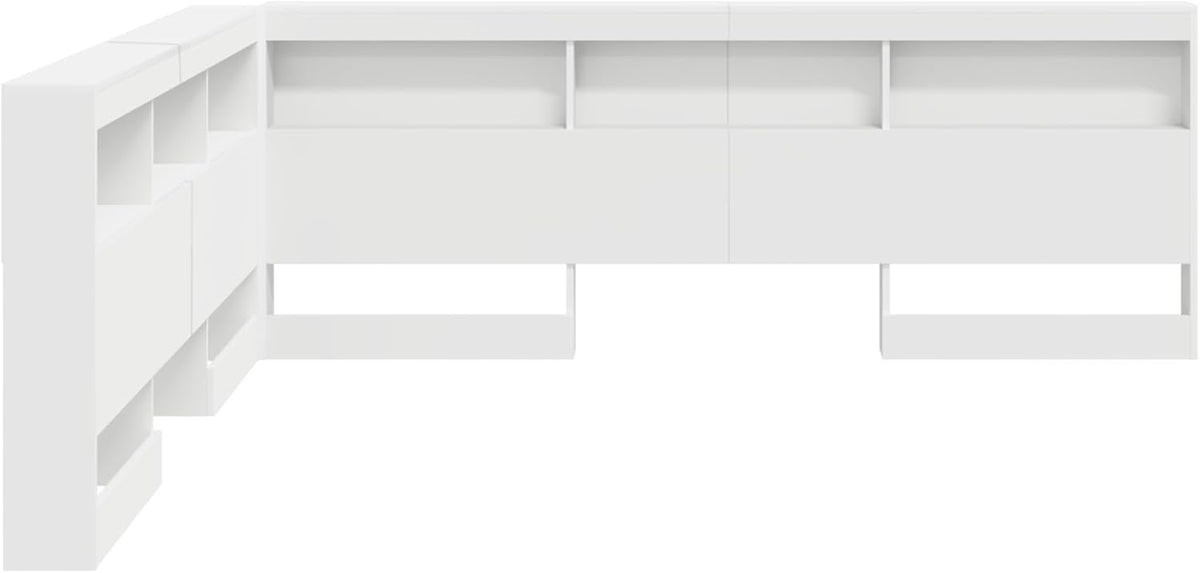 Gecheer Storage Headboard with Memory Headboard White 200cm Wood Material Headboard for Box Spring Bed Bedroom Hotel Design - QUORE