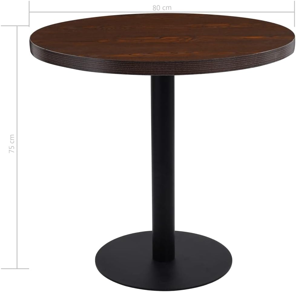 vidaXL Bistro table 80 cm MDF dark brown