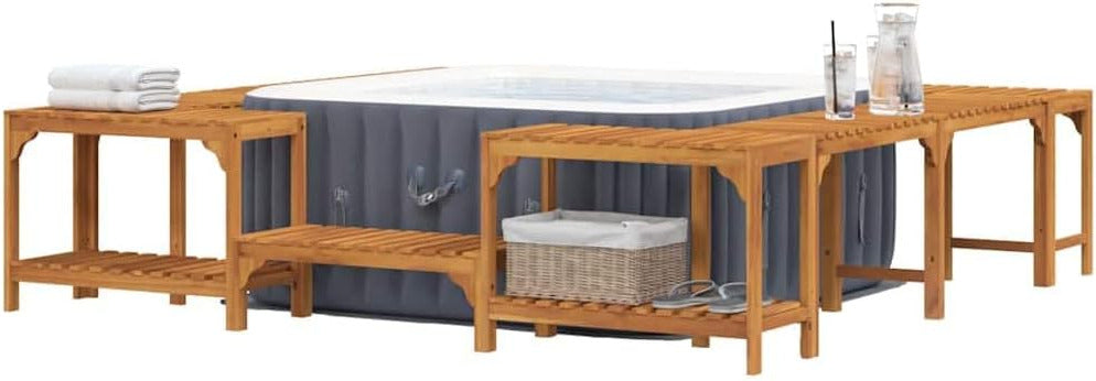 vidaXL Hot Tub Environment Brown 250 x 250 cm - QUORE